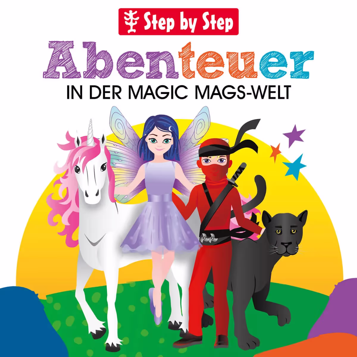 Podcast-Cover „Abenteuer in der MAGIC MAGS-Welt" – Step by Step